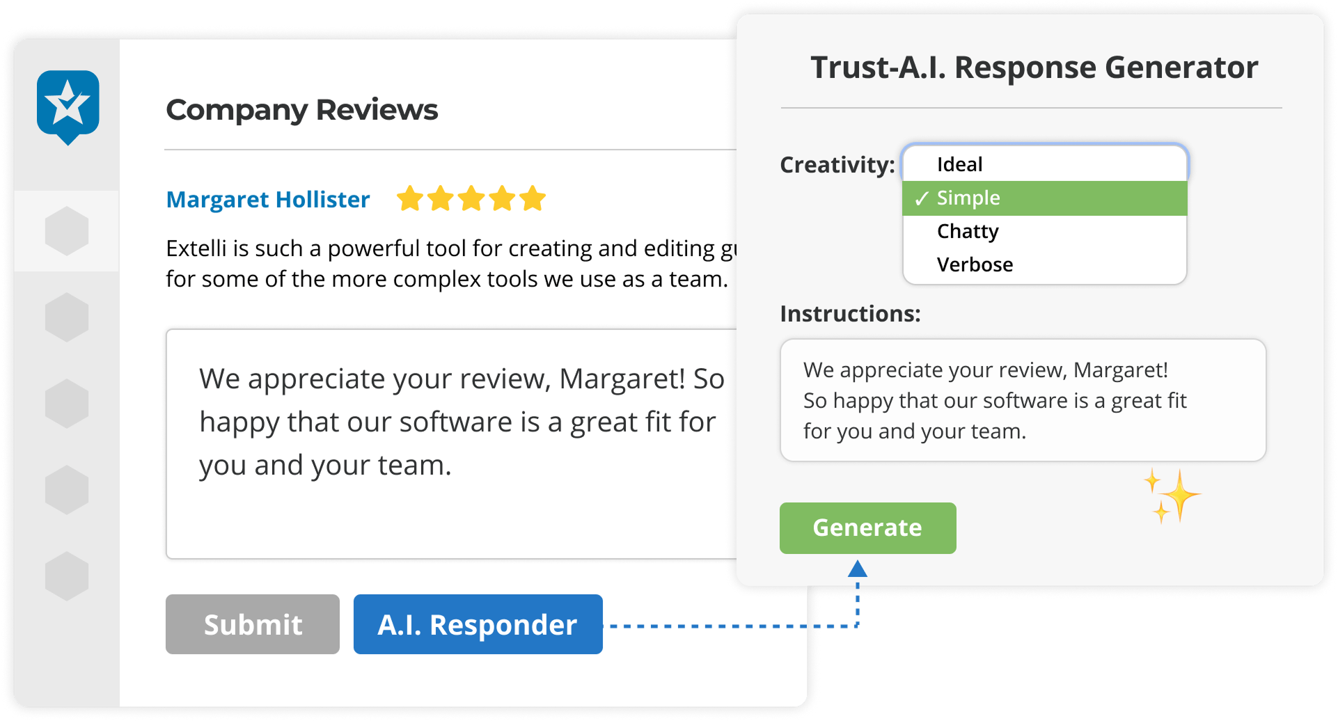 respond to reviews with AI