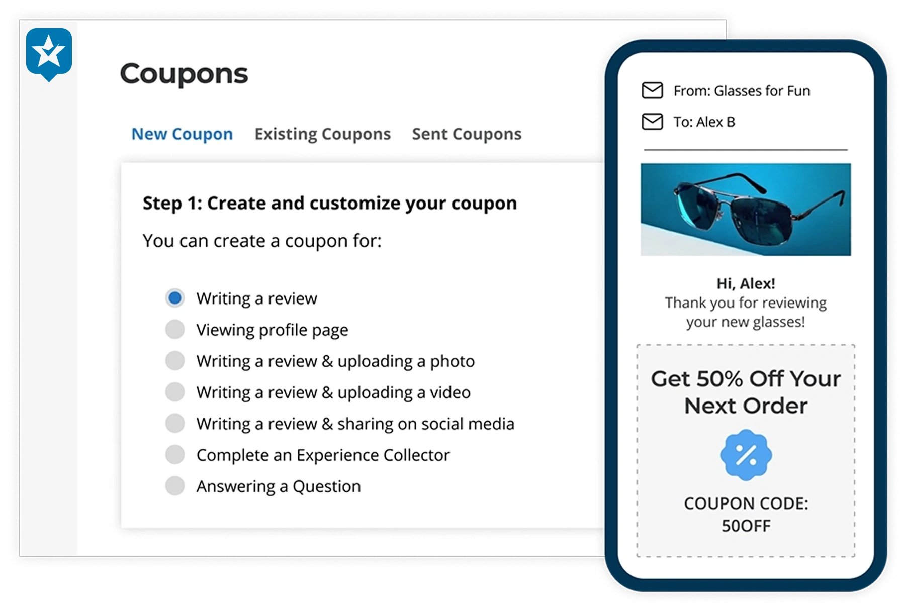 Incentive your customer reviews with coupons