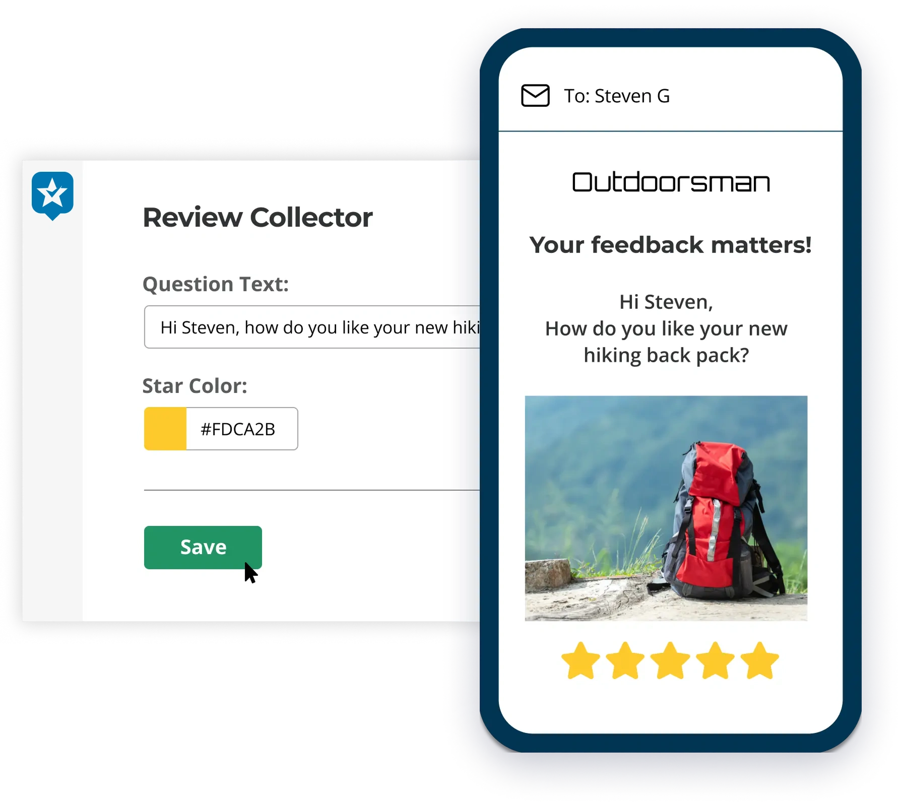 capture customer reviews via email