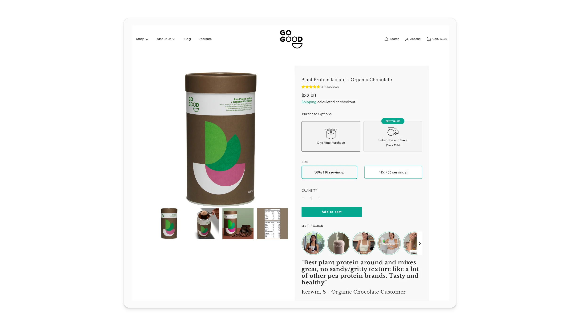 go good product page example