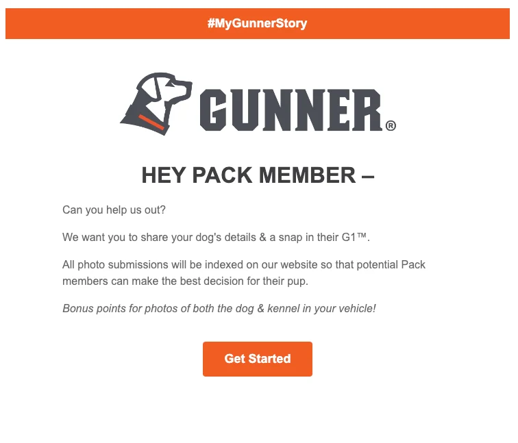 Gunner Review Request Email Example