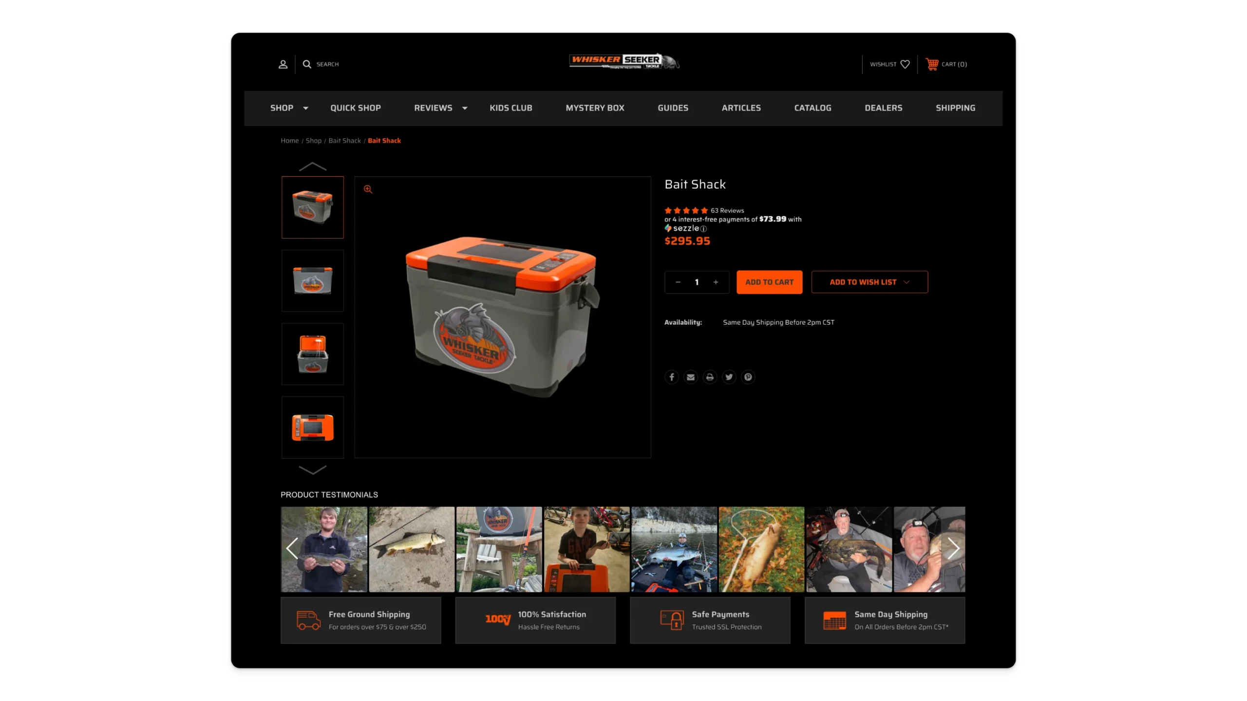 whisker seeker product page example